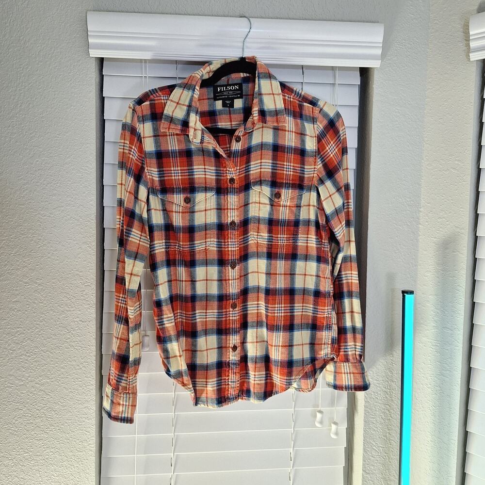 Filson Size S Long Sleeve Button Up Plaid/flannel Men's Shirt